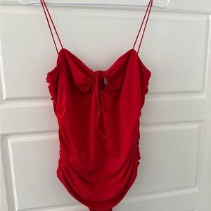 Princess Polly Red Ruched bodysuit